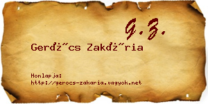 Gerócs Zakária névjegykártya